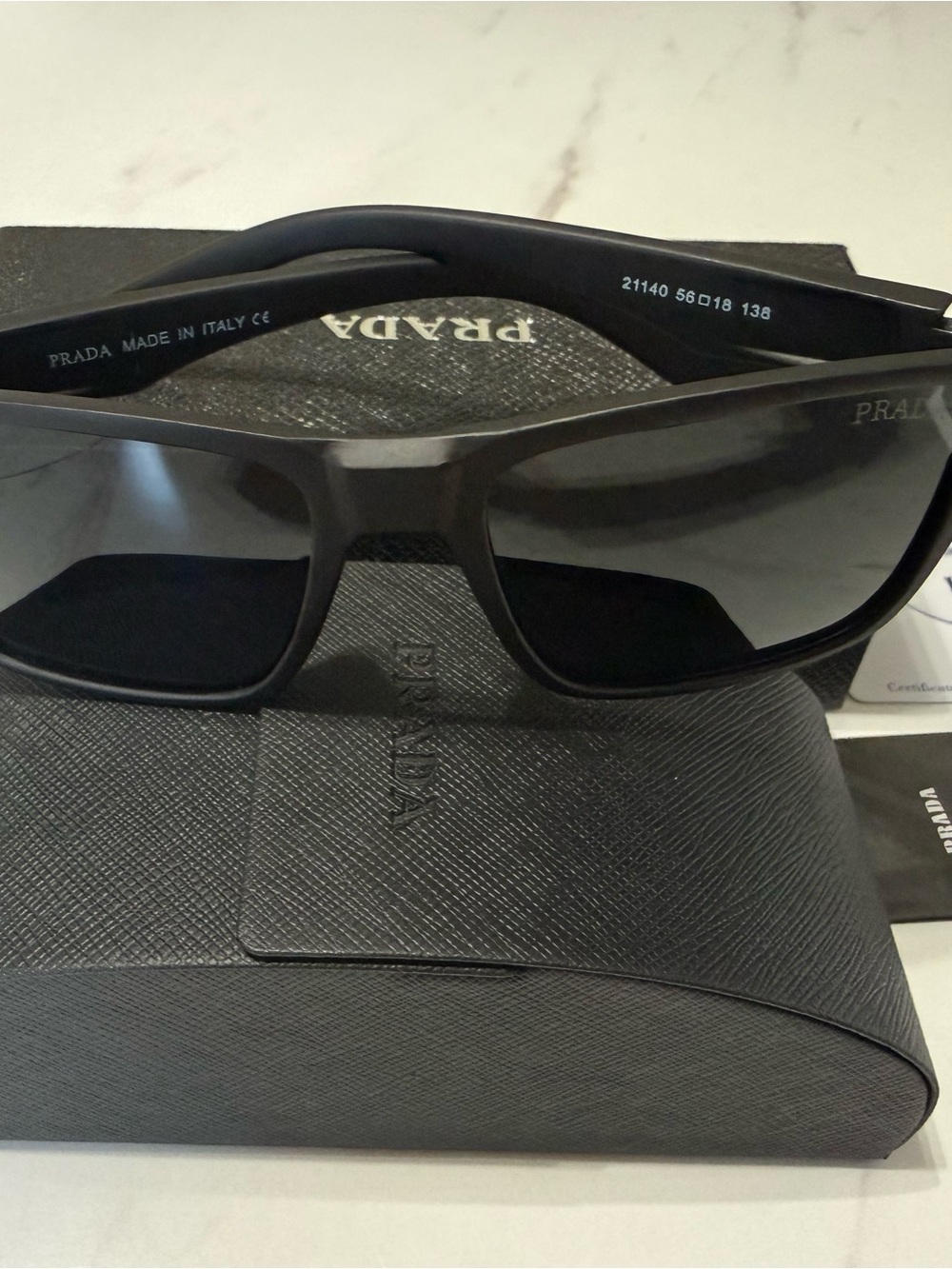 PRADA Men’s Black Swim Sunglasses - Matte Black Frame
